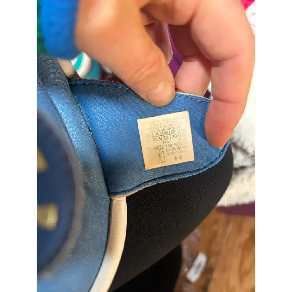 under armour blue slides size 1